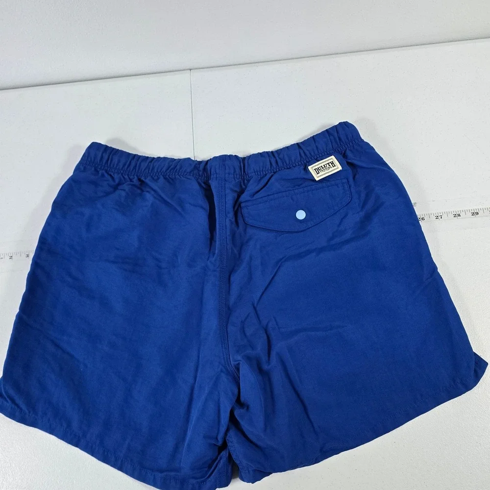 Duluth Trading Co Mens Blue Swim Trunks Board Shorts Nylon‎ Mesh Lined L 40445